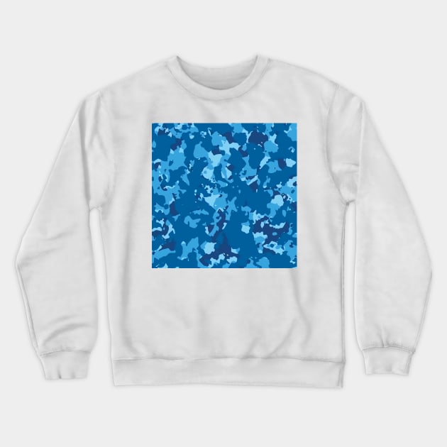 Camo Blue Tight Camo Print Crewneck Sweatshirt by teezeedy